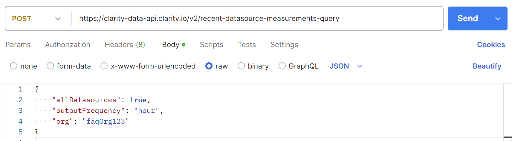 Configure Postman POST with JSON body