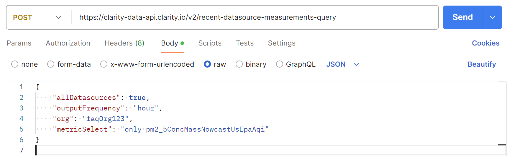 Fetching recent measurements with filtered metrics